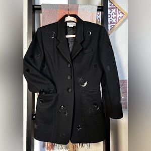 Vintage Celestial Blazer Black Sun Moon Stars